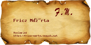 Fricz Márta névjegykártya