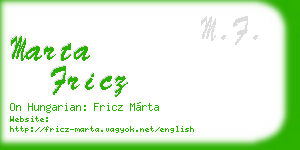 marta fricz business card